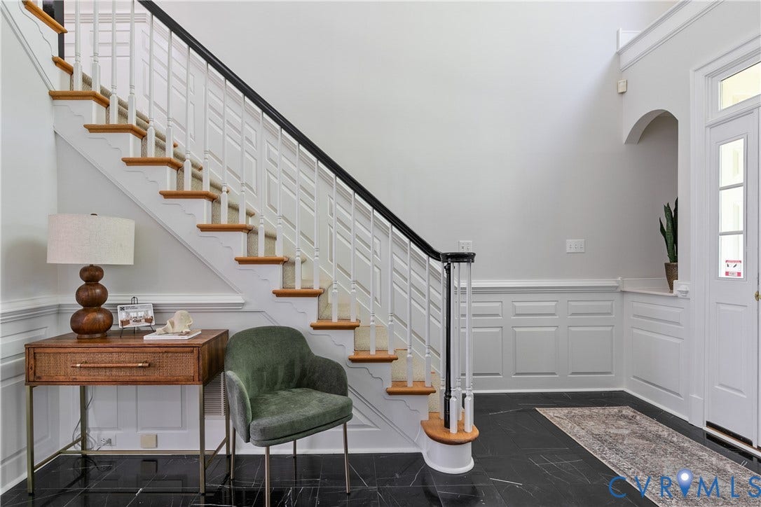 2621 Glenalmond Court, Powhatan, VA 23139 Hardwood staircase with white risers and balusters