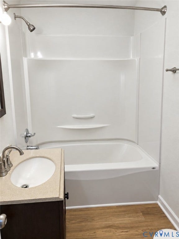 4609 Coldstream Drive, Richmond, VA 23234 Single vanity with a speckled countertop, undermount sink, and brushed nickel faucet