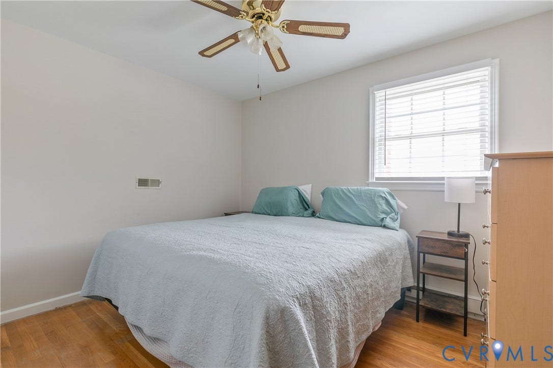 Bedroom with large closets