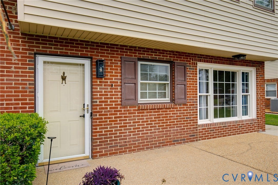 Brick facade with white windows
