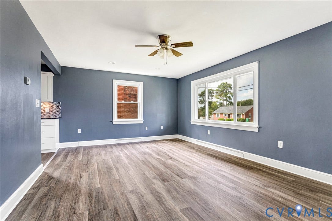 507 Walnut Avenue, Walnut Court, Colonial Heights, VA 23834 Wood-finish flooring, white trim, recessed lighting, and a ceiling fan