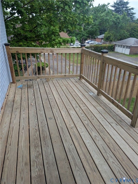 4202 Chamberlayne Avenue, Richmond, VA 23227 Wood plank decking with matching wood railing and black post caps