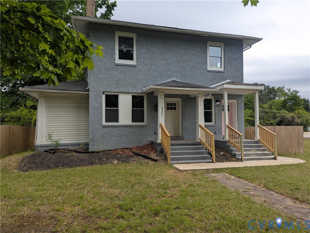 4202 Chamberlayne Avenue, Richmond, VA 23227 Brick exterior with gray paint finish