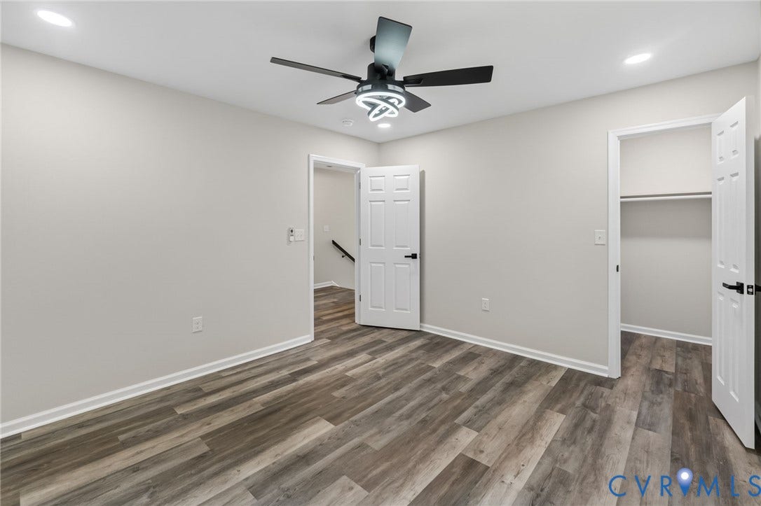 1146 Willcox Street, Petersburg, VA 23803 Room featuring wood-finish flooring, recessed lighting, and a contemporary ceiling fan with integrated illumination