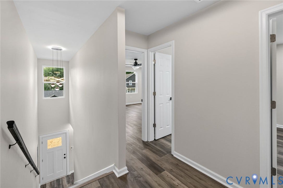 1146 Willcox Street, Petersburg, VA 23803 Entryway with wood-finish flooring extending into the hallway and rooms
