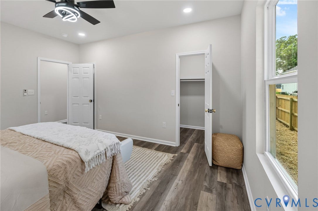 1146 Willcox Street, Petersburg, VA 23803 Room featuring wood-finish flooring, recessed lighting, and a modern ceiling fan