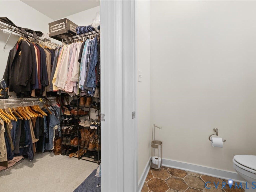 1801 Outrigger Drive, Meadowville Landing, Chesterfield, VA 23836 Walk-in closet with wire shelving system and carpeted flooring