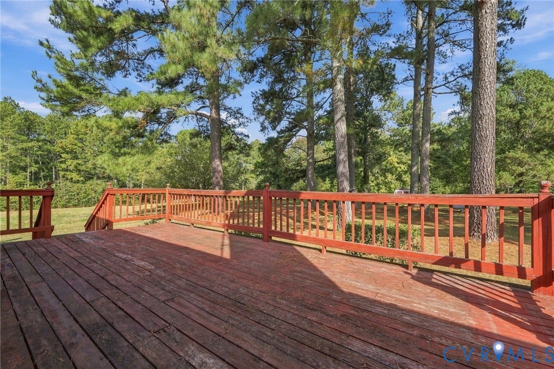 Back deck looking toward stocked pond