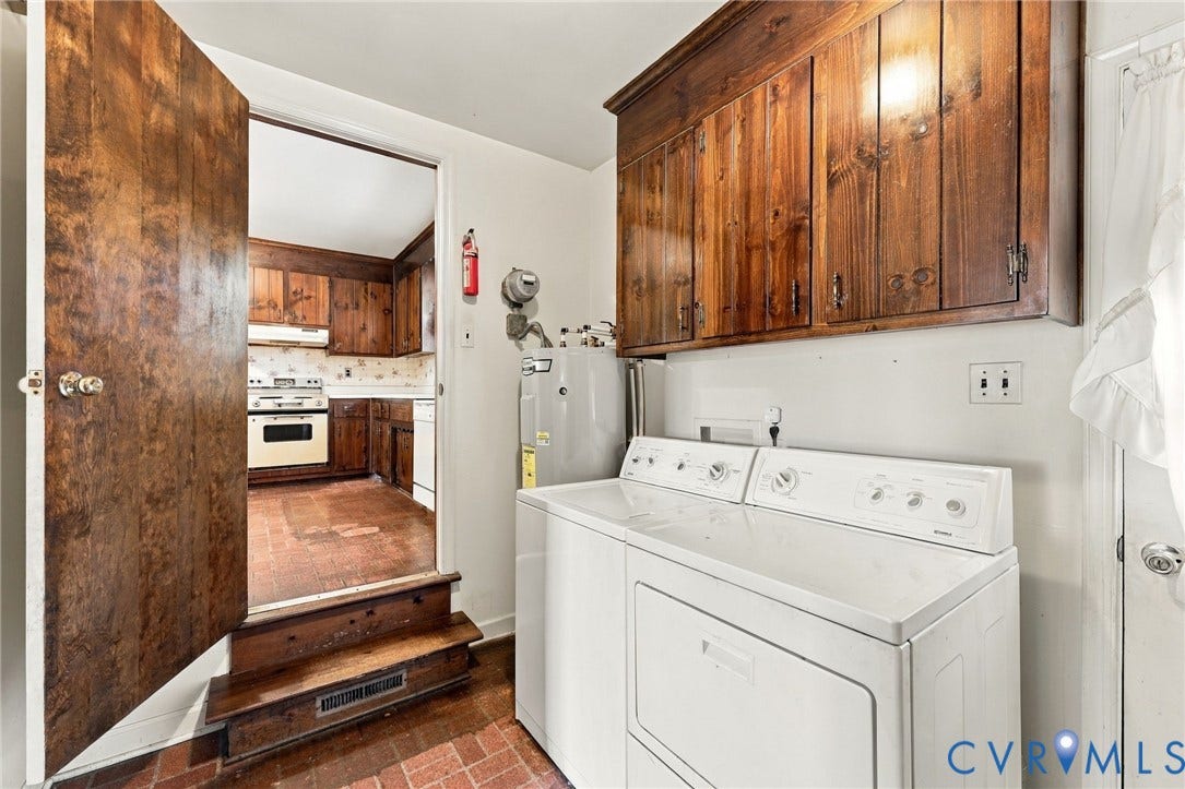 Laundry off the kitchen area.