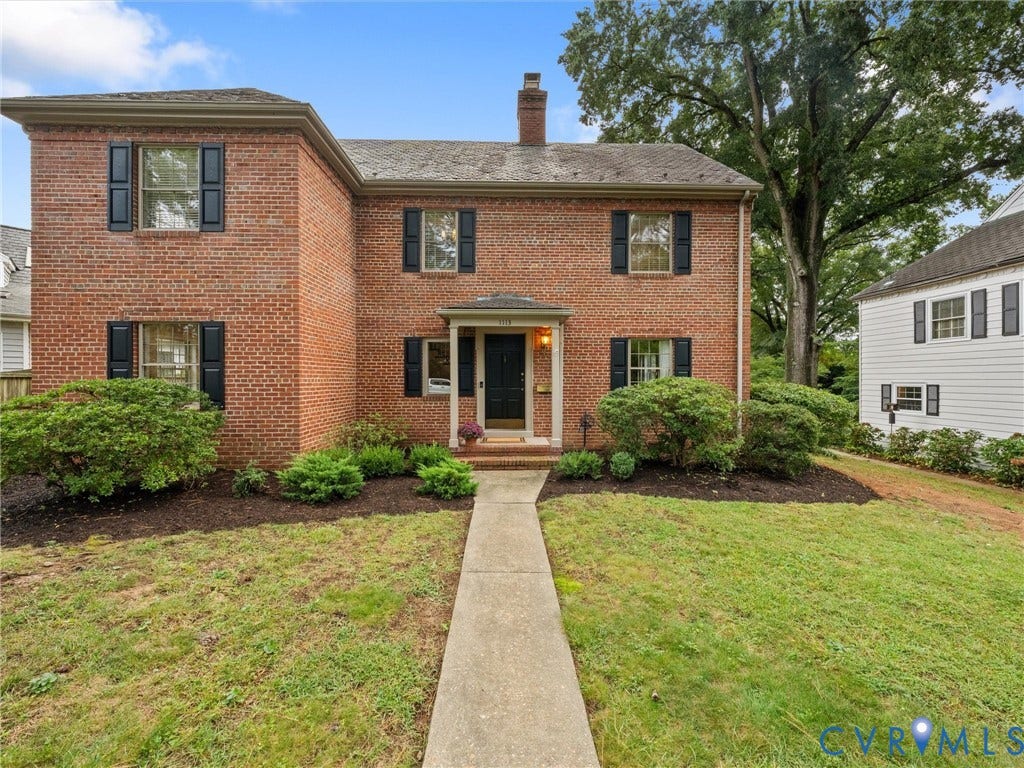 1113 E Durwood Crescent, Tuckahoe Area, Henrico, VA 23229 Brick exterior featuring a covered entry and functional shutters