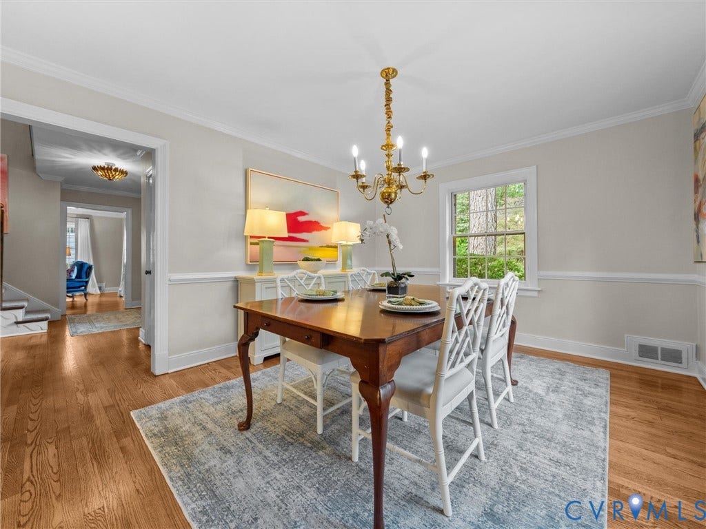 1113 E Durwood Crescent, Tuckahoe Area, Henrico, VA 23229 Wood-finish flooring throughout, bright window, and crown molding