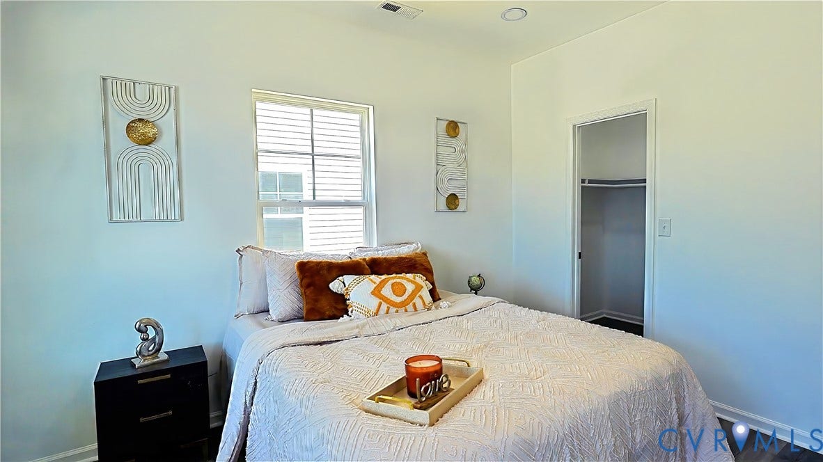 326 Mars Street, Petersburg, VA 23803 Recessed ceiling lighting, window with blinds, wood-finish flooring, and closet with hanging rod