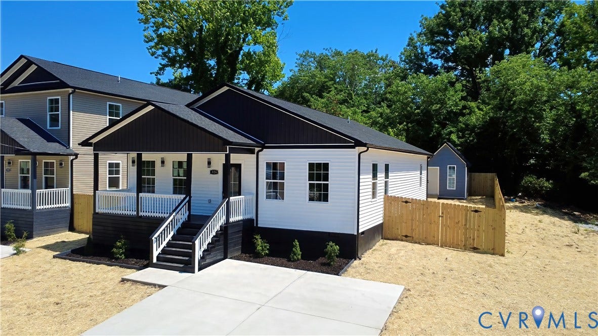 326 Mars Street, Petersburg, VA 23803 Modern exterior with white siding and black trim accents