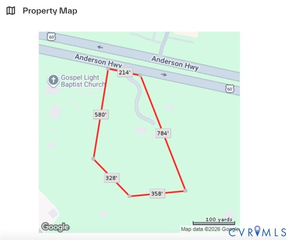 2091 Anderson Highway, Powhatan, VA 23139 Property Map. Illustrating the property. Outbuildings might be available
