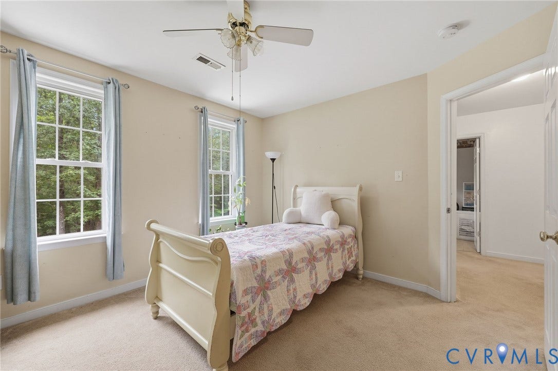Light beige carpeting with light beige walls