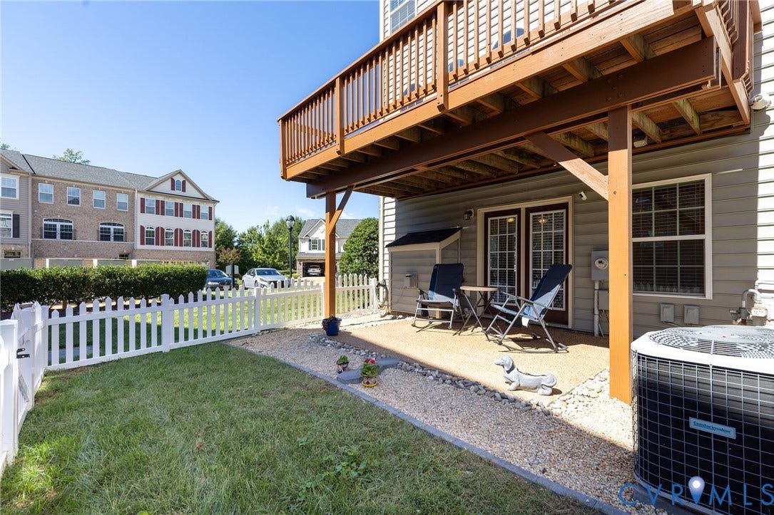 Private lower-level patio with direct exterior access through french doors