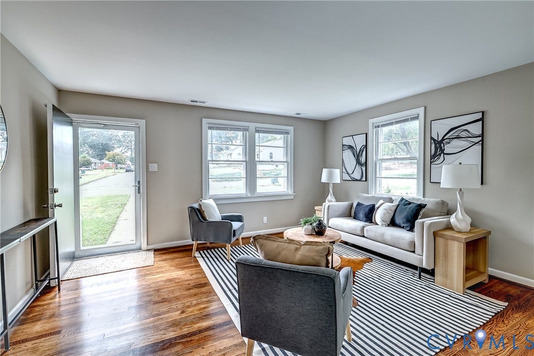 Freshly refinished, hardwood flooring, multiple exposures, custom palette...This is breathtaking!