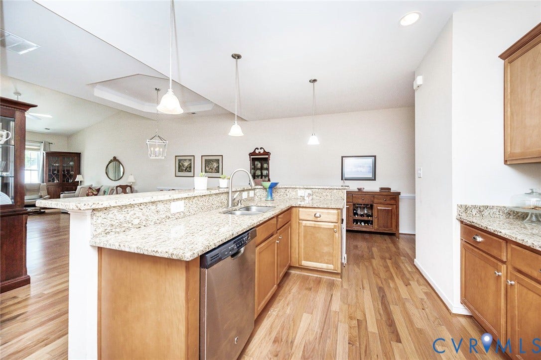 Kitchen with granite countertops
