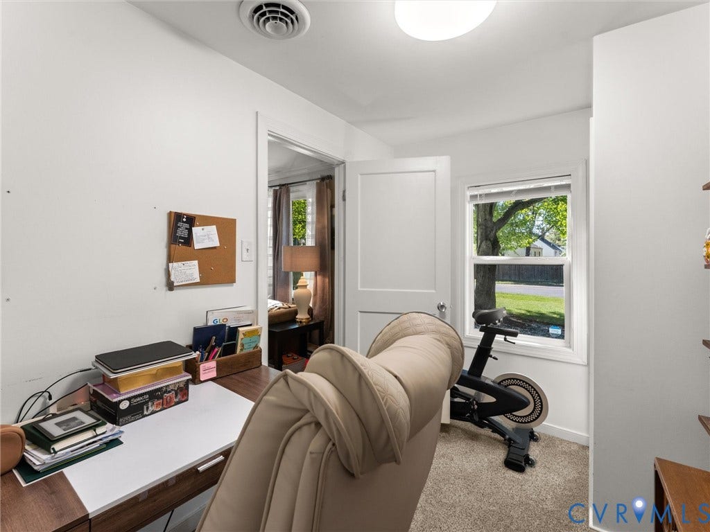 3933 Alma Avenue, Richmond, VA 23222 White walls with neutral carpet flooring and a double-pane window