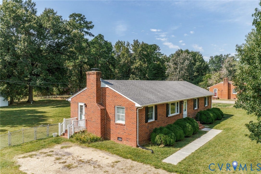10215 River Road, South Chesterfield, VA 23803 Brick exterior featuring a gabled roofline