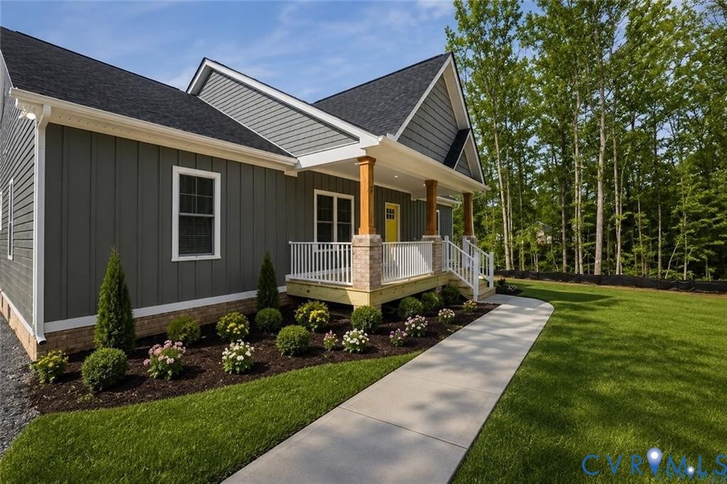 5301 Chimney Springs Drive, Goochland, VA 23063 Board and batten siding with stone accents