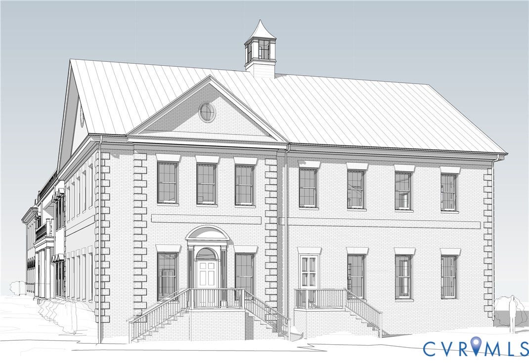 2412 Dovercourt - Unit 4 Drive, Richmond, VA 23113 Architectural Drawing. Illustrating the exterior facade of the property with a cupola and a brick finish