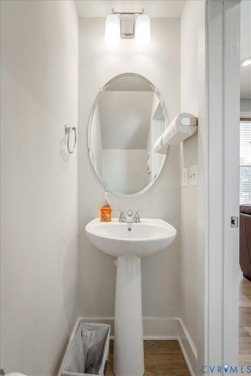 9690 Turning Point Dr, #A, 4E300, Glen Allen, VA 23059 Pedestal sink with chrome faucet, oval mirror, and overhead vanity lighting