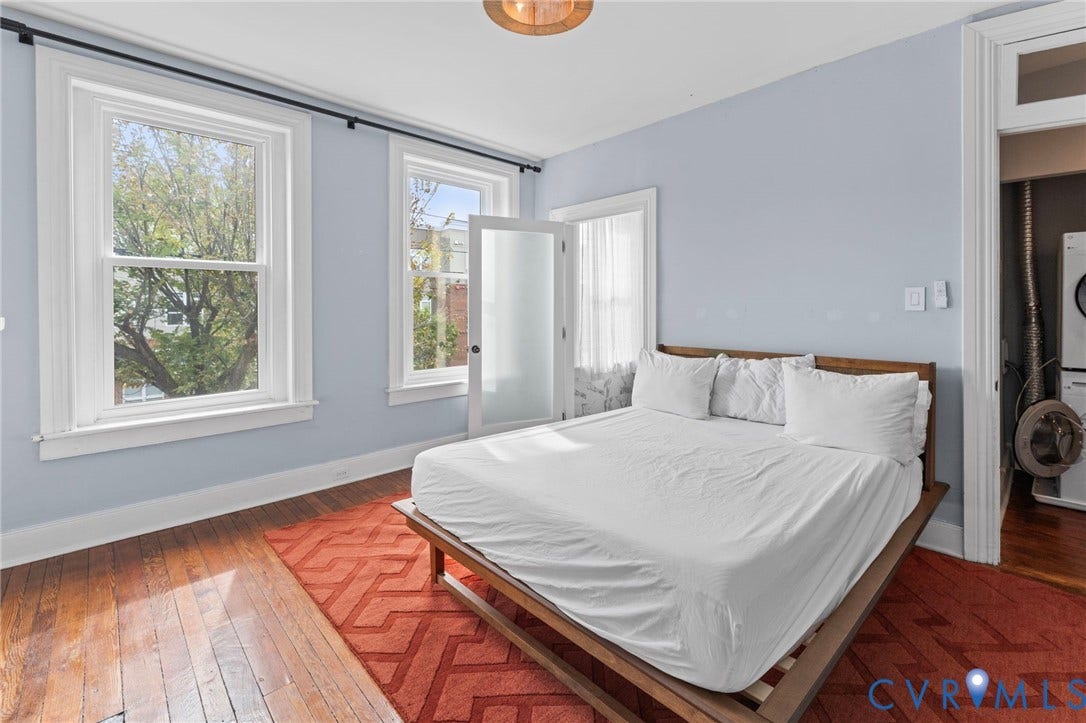 724 N 1st Street, Jackson Ward, Richmond, VA 23219 Hardwood flooring, dual sash windows, recessed ceiling light fixture, and an internal laundry area