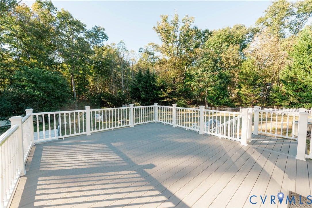 2561 Glenridge Court, Glenbrooke, Powhatan, VA 23139 Deck overlooks private backyard