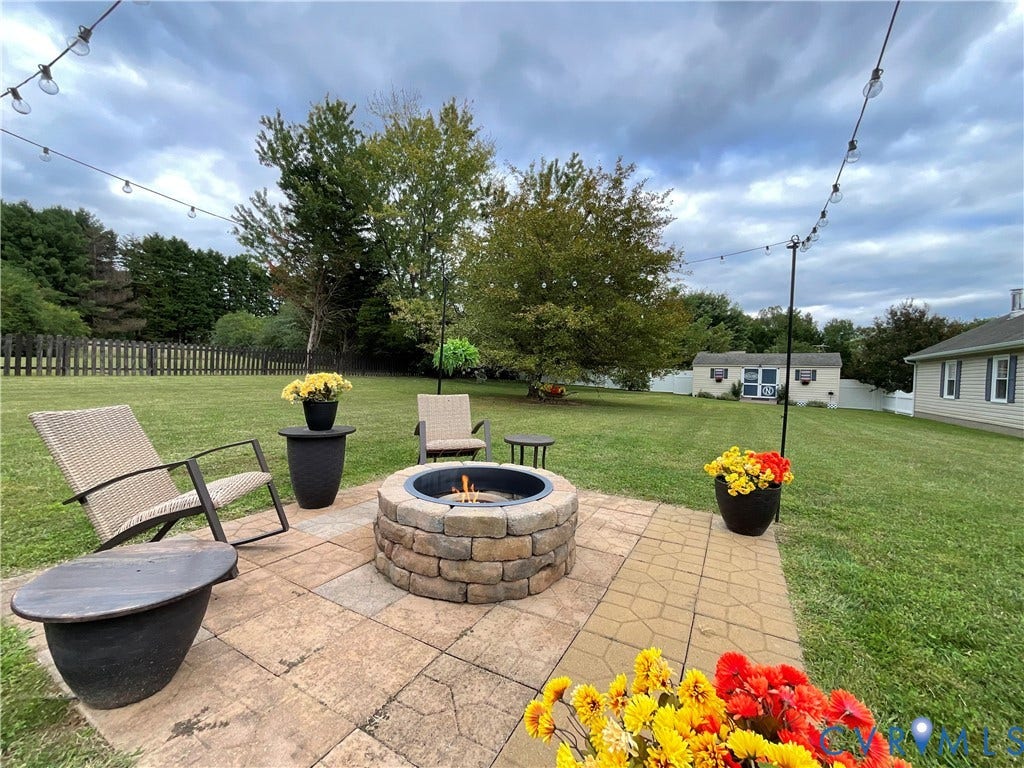 12949 Jefferson Highway, Bumpass, VA 23024 Fire pit set up for gas