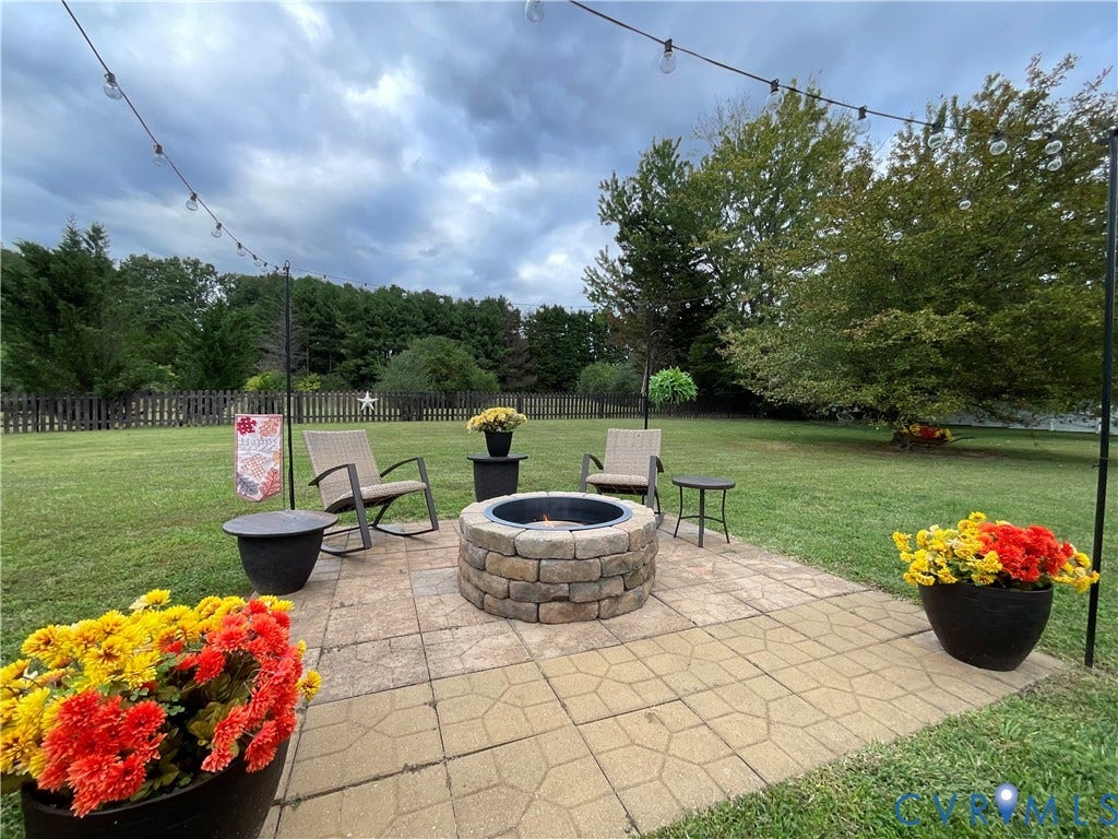 12949 Jefferson Highway, Bumpass, VA 23024 Fire pit set up for gas
