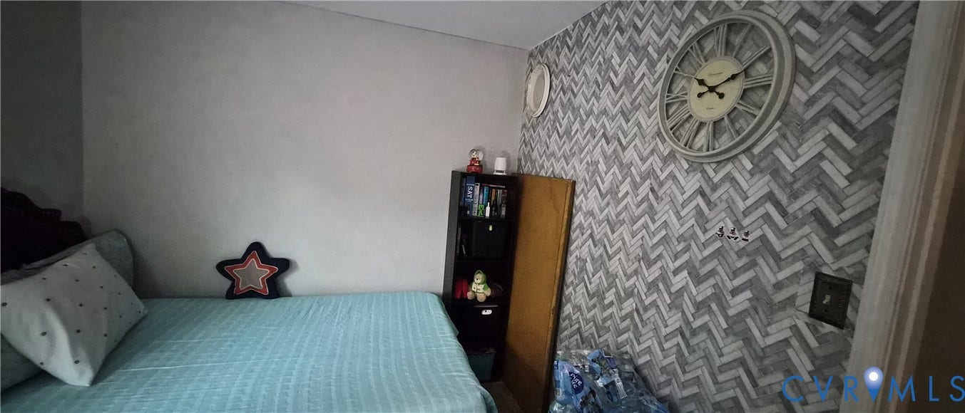 Herringbone pattern accent wall