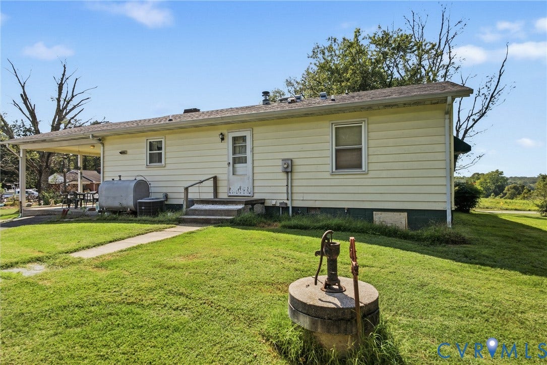 117 Gardners Road, Cross County Area, Mineral, VA 23117 Rear exterior with beige siding and a covered patio