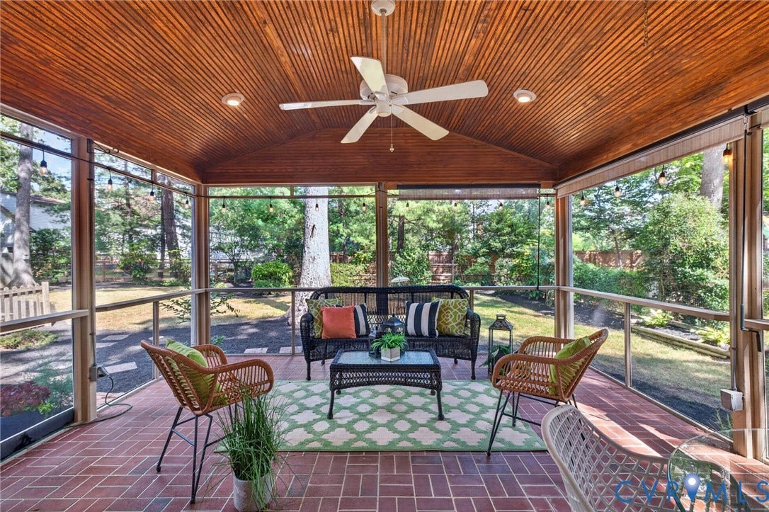 Screen Porch with tongue and groove ceiling