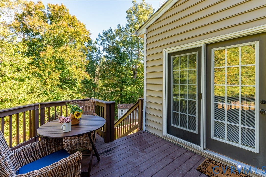 10041 POLLEN Drive, Hanover, Mechanicsville, VA 23116 The 2nd Lever Upper Deck with All the Views! Two Stairways to Lower Deck and Yard for Ultimate Enjoyment!