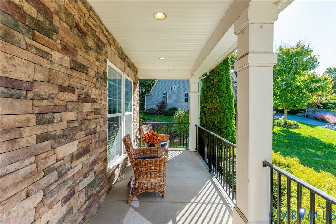 10041 POLLEN Drive, Hanover, Mechanicsville, VA 23116 A Stacked-Stone Porch is a Perk while Looking out over the Culdesac