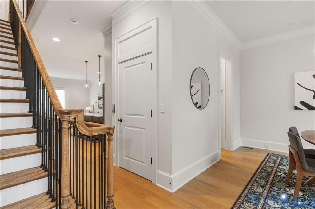 Main living level foyer with convenient access to the private elevator.