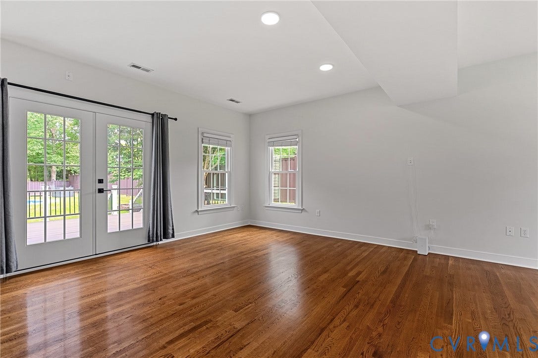 11100 Glen Hollow Court, Henrico, VA 23233 Hardwood flooring, recessed lighting, white walls, and French doors