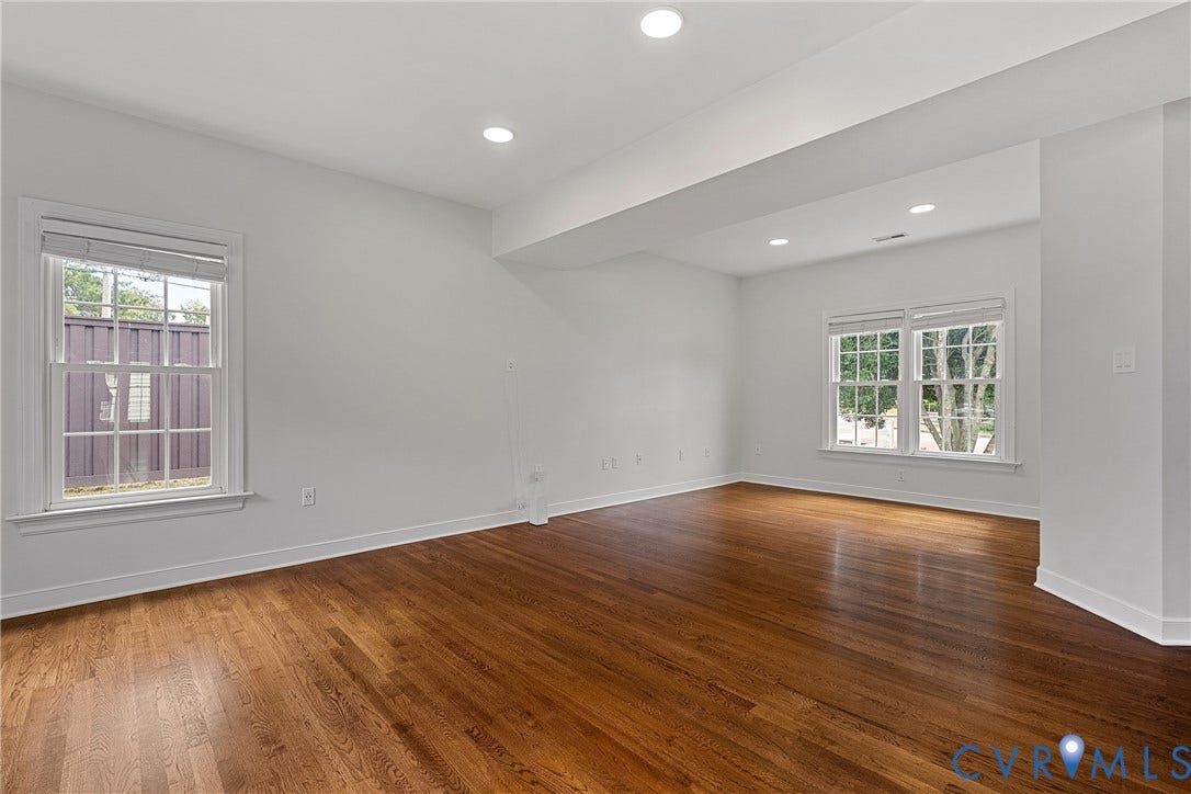 11100 Glen Hollow Court, Henrico, VA 23233 Recessed lighting, wood-finish flooring, multiple windows, and white walls