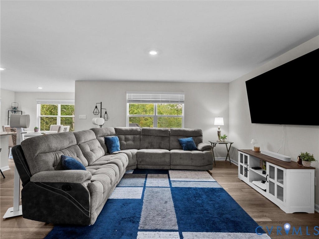 6901 Switch Cane Court, The Arbors, New Kent, VA 23141 Recessed ceiling lighting, wood-finish flooring, and multiple windows providing natural illumination