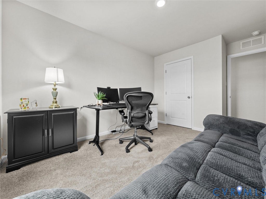 6901 Switch Cane Court, The Arbors, New Kent, VA 23141 Recessed ceiling lighting, white interior door, light-toned carpeting, and light gray wall paint