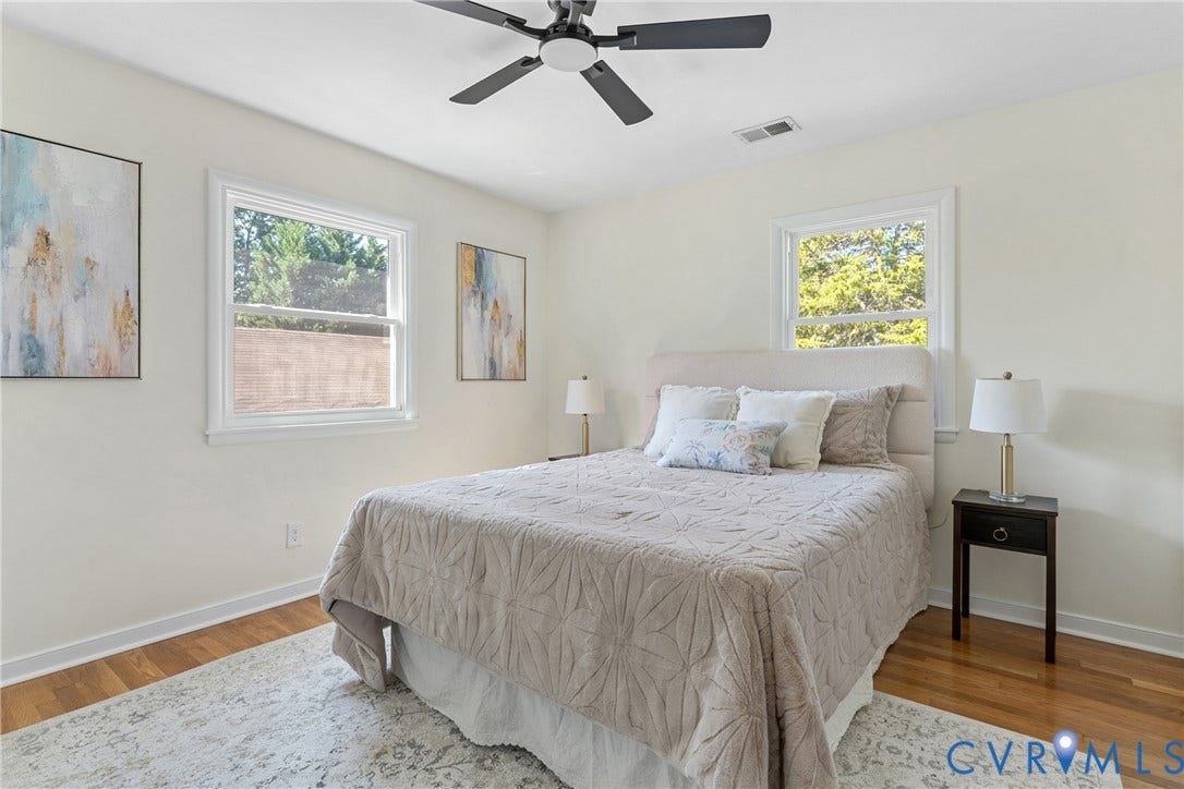 7402 Edgewood Avenue, Richmond, VA 23227 Recessed lighting and a ceiling fan with integrated lighting