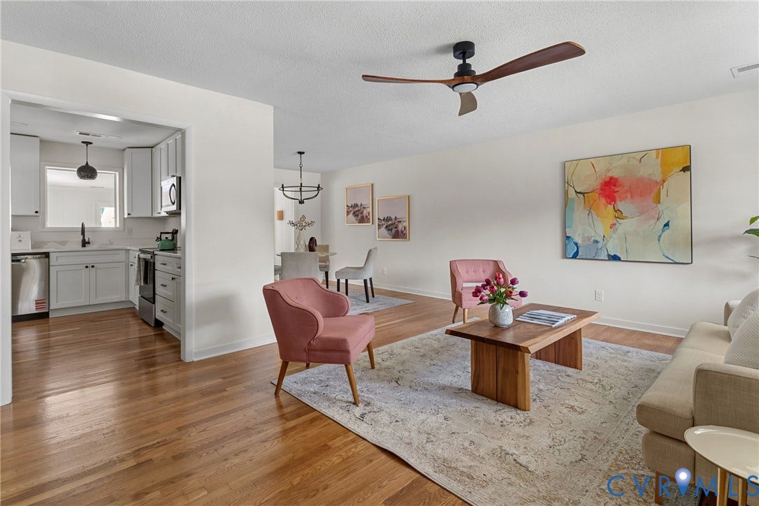 7402 Edgewood Avenue, Richmond, VA 23227 Hardwood flooring extending through living spaces