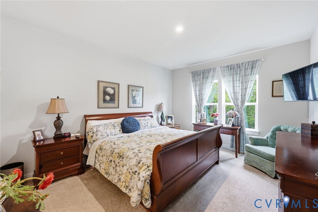 15801 Hallowell Ridge, #304, Moseley, VA 23120 Carpeted flooring, recessed ceiling lighting, two windows with exterior views, and light-toned walls