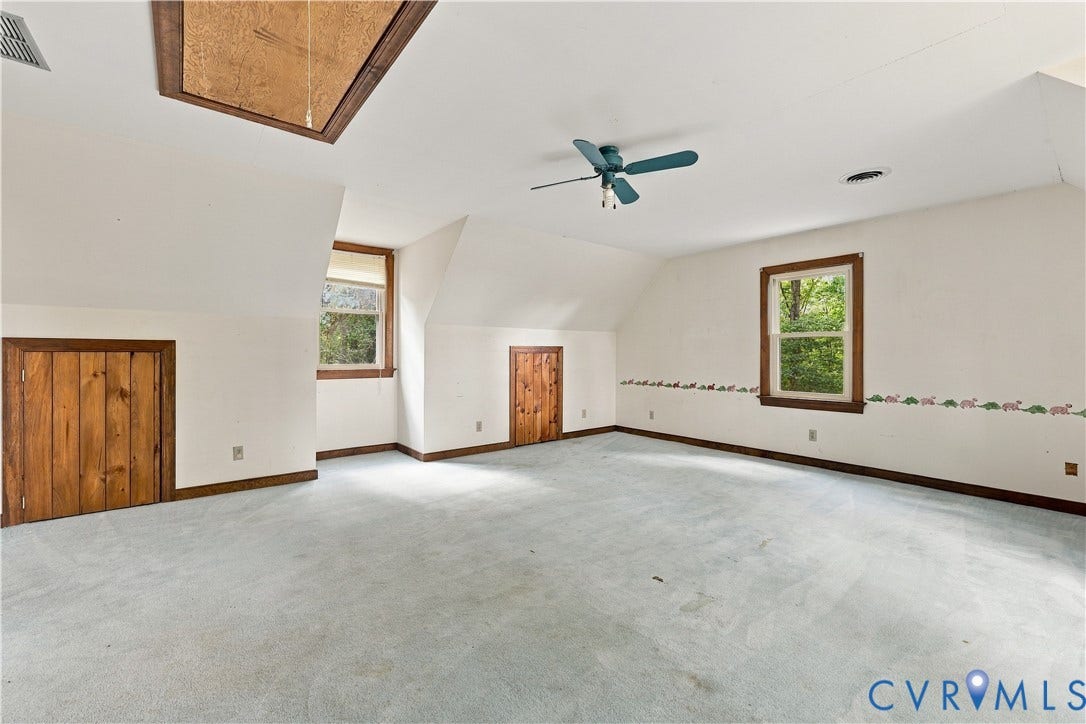 17 River Walk, Cumberland, VA 23027 Sloped ceilings, multiple windows, and a ceiling fan