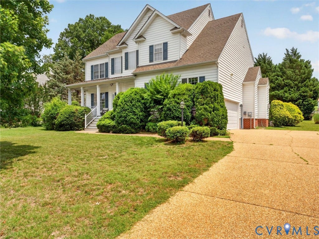 7478 Troub Lane, Elwin Place, Mechanicsville, VA 23111 Two-story residence featuring white siding and dark shutters