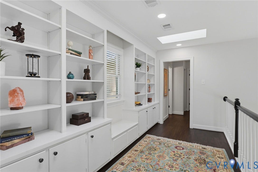 12718 Lakestone Drive, The Pointe, Midlothian, VA 23114 lots of custom bookcase, storage, storage bench under window, recessed lighting, skylights