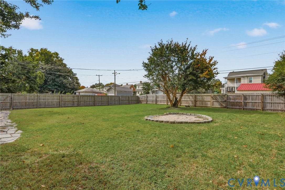 2900 Seminary Avenue, Northside, Richmond, VA 23220 Large backyard with firepit and space for outdoor games and pets.