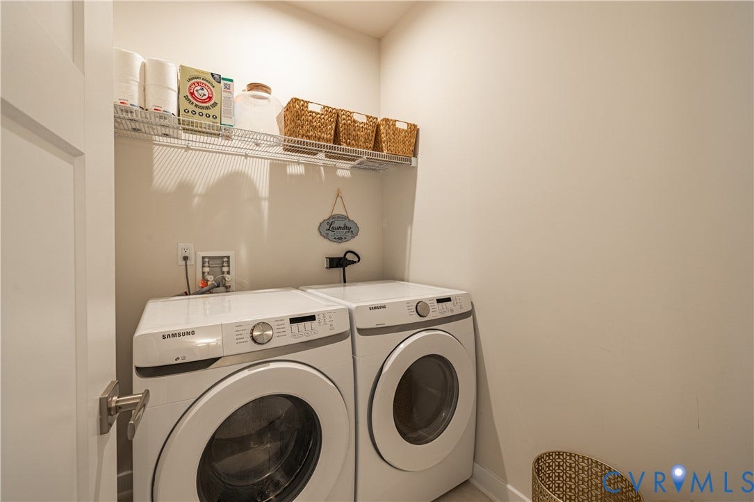 14336 Altavista Boulevard, Midlothian, VA 23114 Dedicated laundry space featuring a wire shelving unit