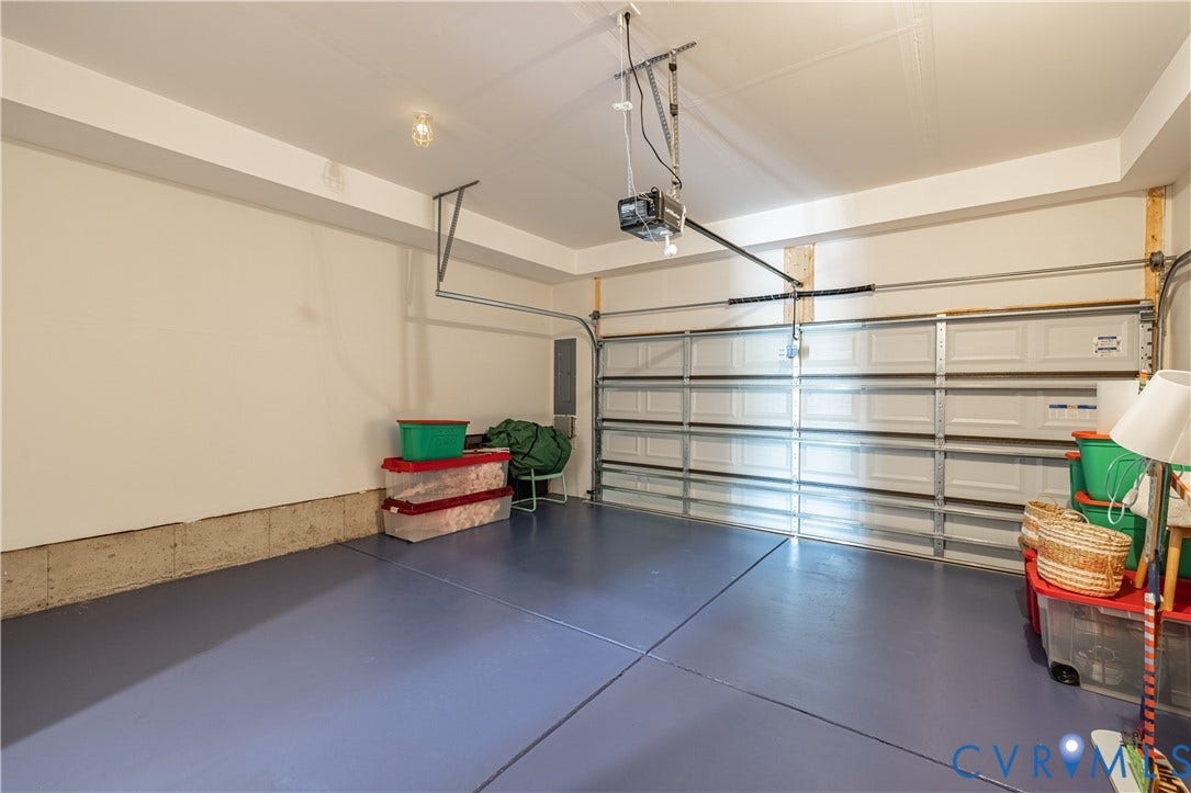 14336 Altavista Boulevard, Midlothian, VA 23114 Integrated garage with a painted concrete floor, automatic garage door opener, and overhead lighting
